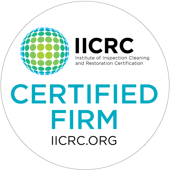 A circle with the words certified firm and iicrc. Org